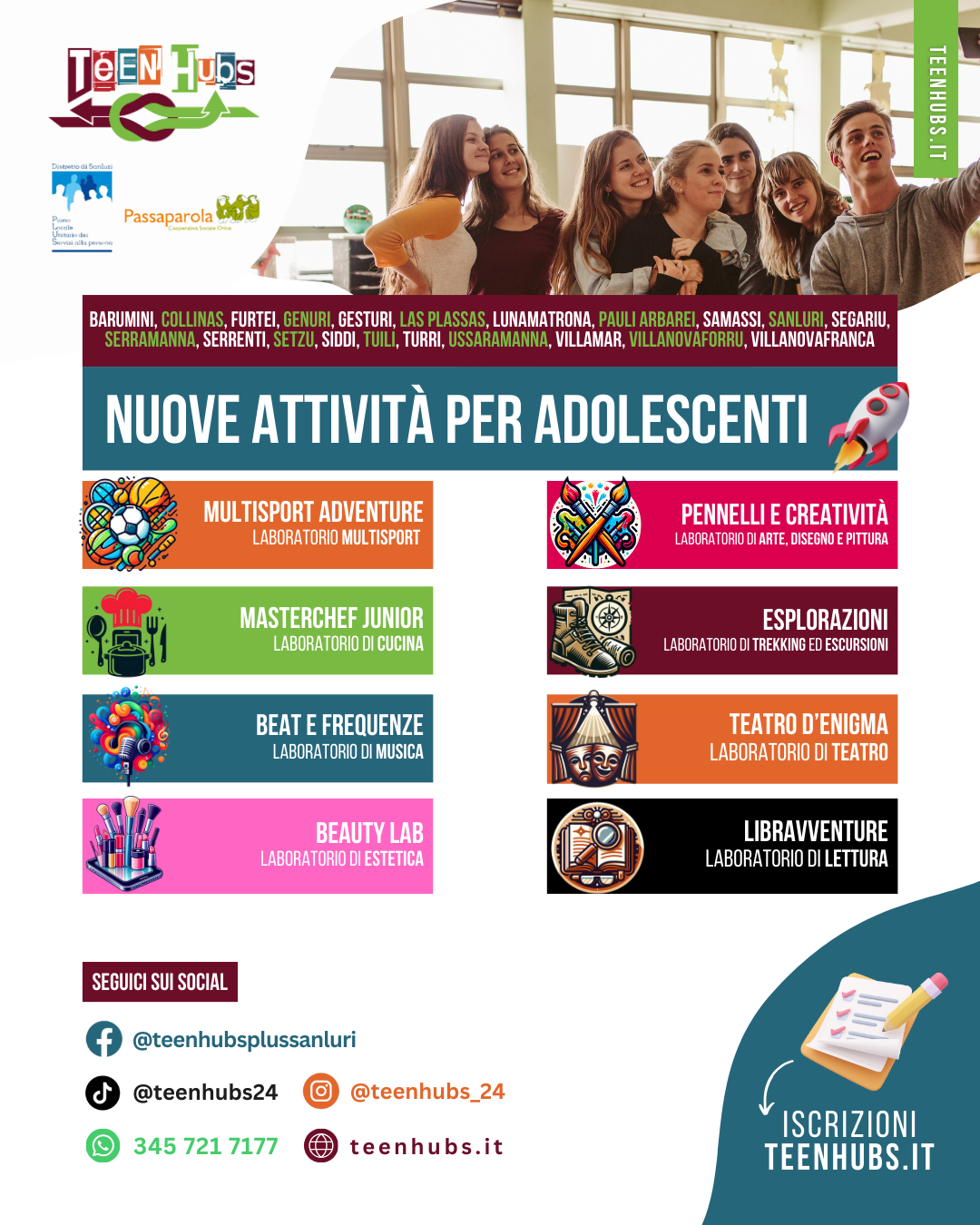 Volantino teenhubs SOCIAL laboratori