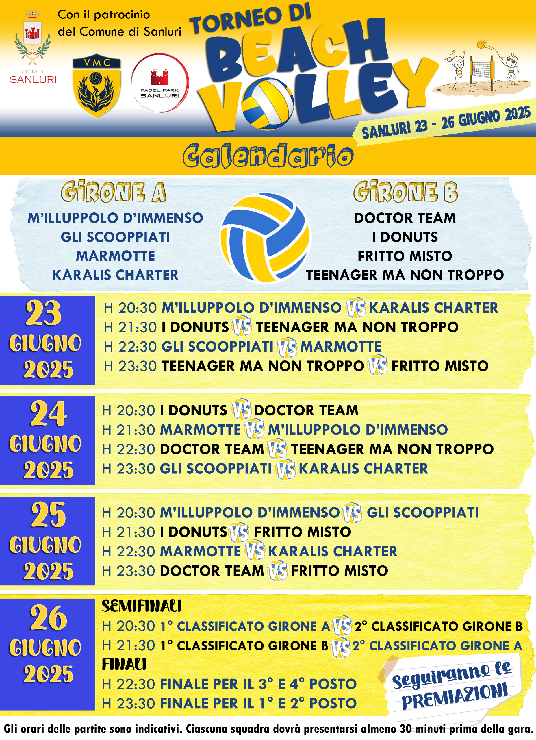 TORNEO BEACH calendario agg 25